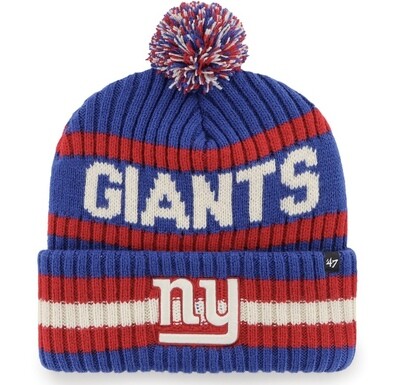 New York Giants Men’s 47 Bering Cuffed Pom Knit Hat New York Giants Men’s 47 Bering Cuffed Pom Knit Hat