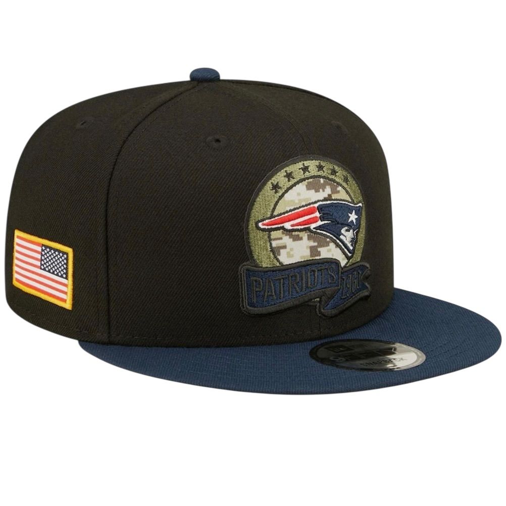 New England Patriots Men's New Era Black/Blue Salute To Service 9FIFTY Snapback Hat New England Patriots Men's New Era Black/Blue Salute To Service 9FIFTY Snapback Hat