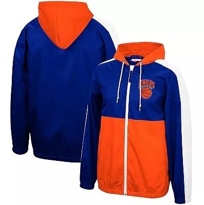 New York Knicks Men’s Mitchell & Ness Game Day Windbreaker Full-Zip Jacket New York Knicks Men’s Mitchell & Ness Game Day Windbreaker Full-Zip Jacket