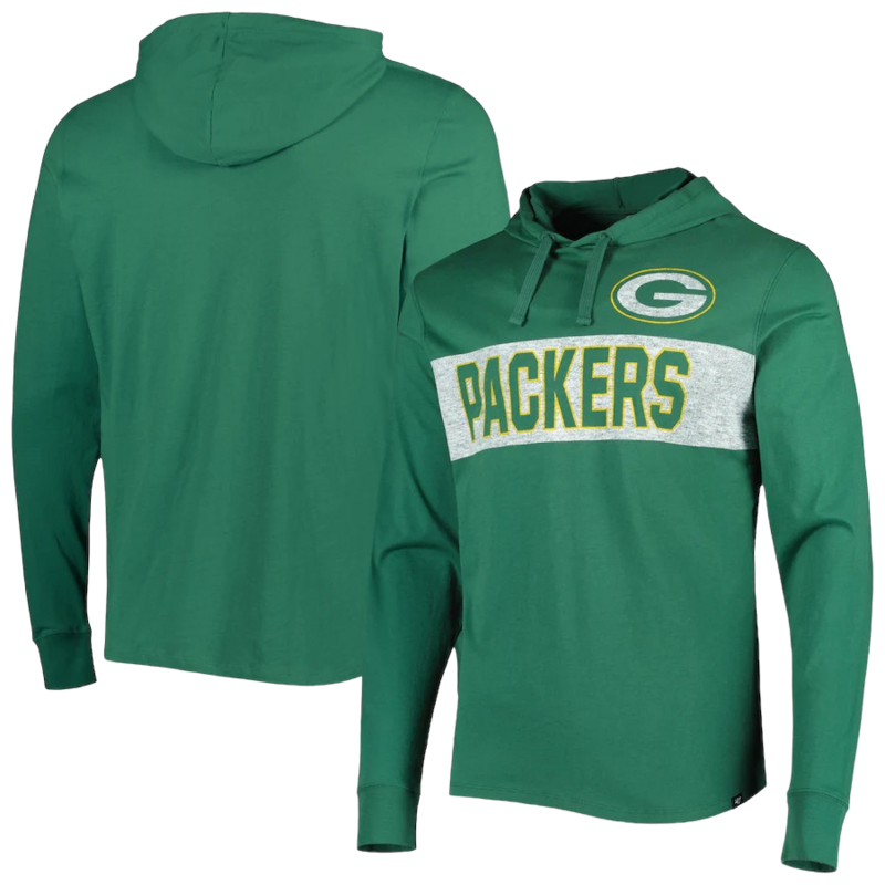 Green Bay Packers Men’s Elm Green 47 Field Franklin Pullover Hoodie Green Bay Packers Men’s Elm Green 47 Field Franklin Pullover Hoodie