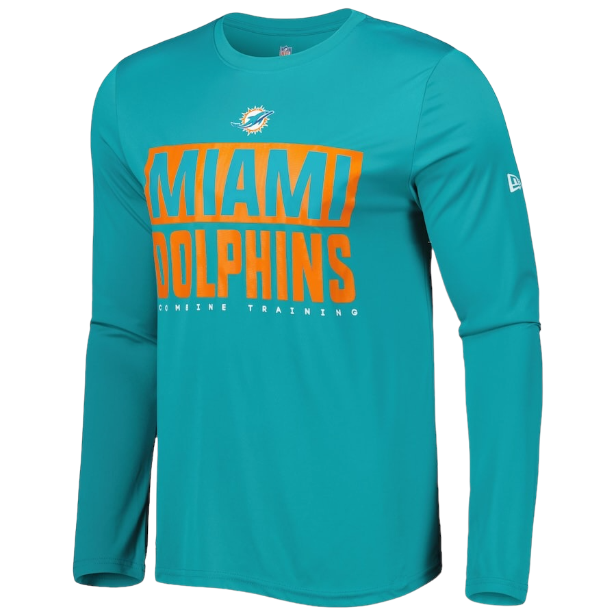 Miami Dolphins Men’s Offsides Dri-Tek New Era Long Sleeve Combine Training Shirt Miami Dolphins Men’s Offsides Dri-Tek New Era Long Sleeve Combine Training Shirt
