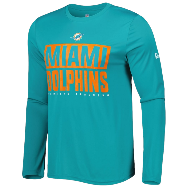 Miami Dolphins Men’s Offsides Dri-Tek New Era Long Sleeve Combine Training Shirt Miami Dolphins Men’s Offsides Dri-Tek New Era Long Sleeve Combine Training Shirt