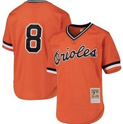 Baltimore Orioles Cal Ripken Jr. 1988 Men's Orange Mitchell & Ness Mesh Jersey Baltimore Orioles Cal Ripken Jr. 1988 Men's Orange Mitchell & Ness Mesh Jersey