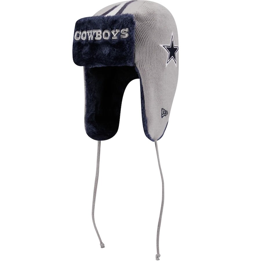 Dallas Cowboys Men's New Era Helmet Head Trapper Knit Hat Dallas Cowboys Men's New Era Helmet Head Trapper Knit Hat