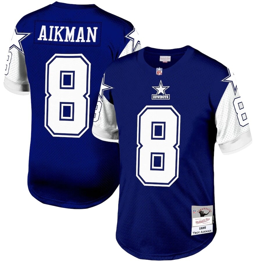 Dallas Cowboys Troy Aikman 1995 Men's Blue Mitchell & Ness Legacy Jersey Dallas Cowboys Troy Aikman 1995 Men's Blue Mitchell & Ness Legacy Jersey