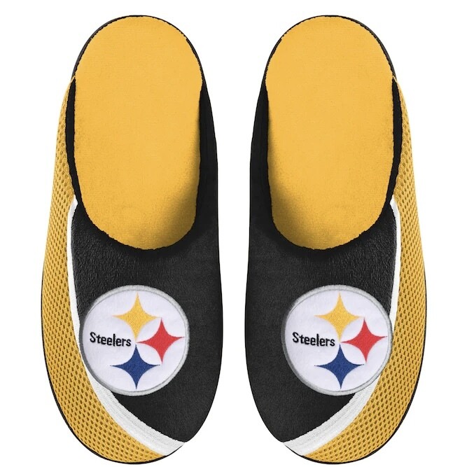 Pittsburgh Steelers Men's Color Edge Forever Slippers Pittsburgh Steelers Men's Color Edge Forever Slippers