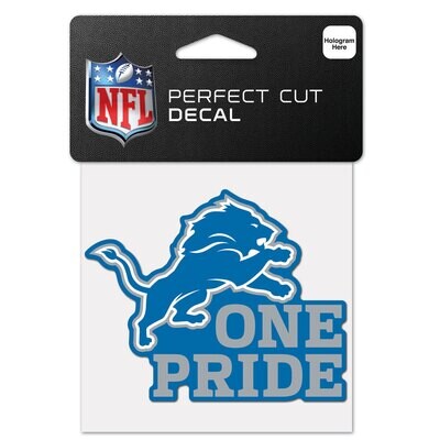 Detroit Lions One Pride 4 Detroit Lions One Pride 4" x 4" Die-Cut Decal