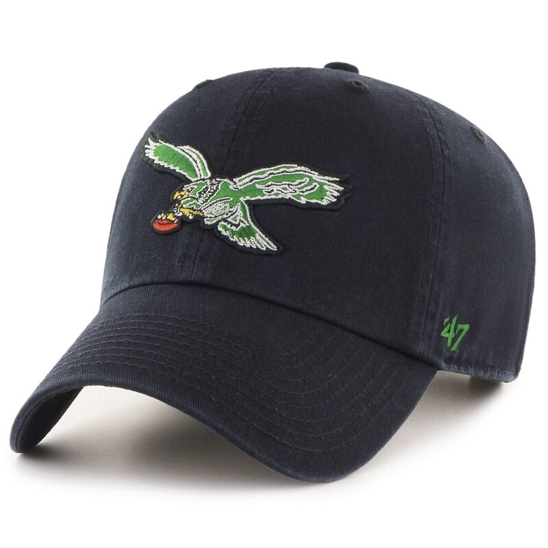 Philadelphia Eagles Men’s Black Historic 47 Brand Clean Up Adjustable Hat