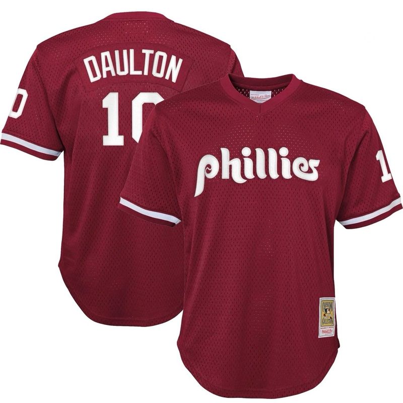 Philadelphia Phillies Darren Daulton 1991 Men's Red Mitchell & Ness BP Jersey Philadelphia Phillies Darren Daulton 1991 Men's Red Mitchell & Ness BP Jersey