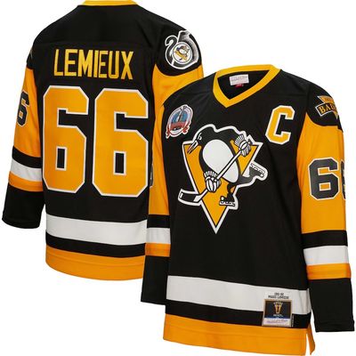 Pittsburgh Penguins Mario Lemieux 1991-92 Men’s Black Mitchell & Ness Blue Line Player Jersey