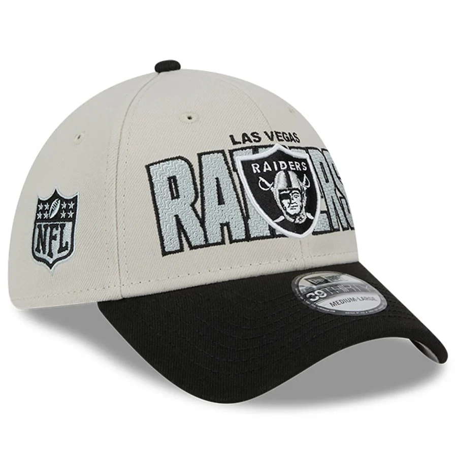 Las Vegas Raiders Men’s New Era Stone NFL Draft 39THIRTY Flex Hat