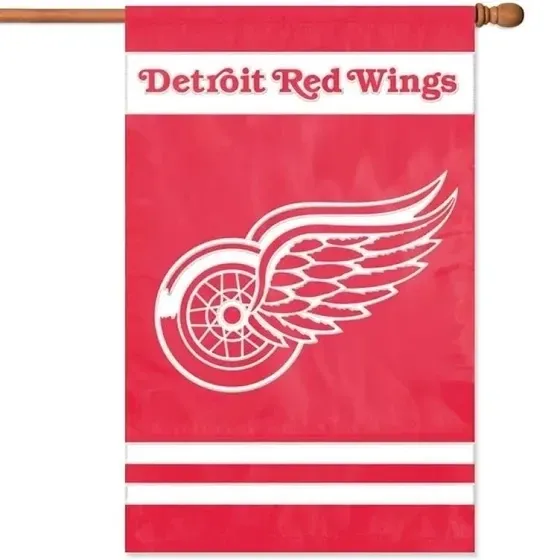Detroit Red Wings 28 Detroit Red Wings 28" x 44" Vertical Embroidered 2 Sided Flag