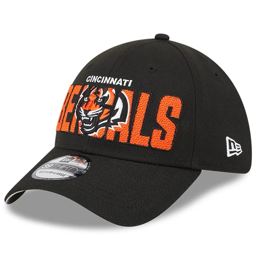 Cincinnati Bengals Men’s New Era Black NFL Draft 39THIRTY Flex Hat