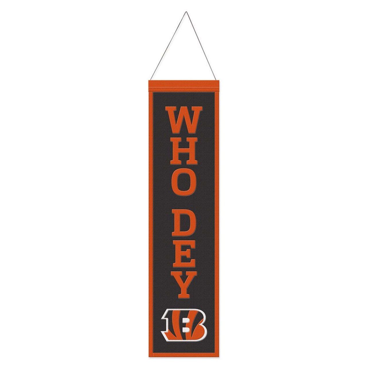 Cincinnati Bengals Who Dey Wool Banner Cincinnati Bengals Who Dey Wool Banner