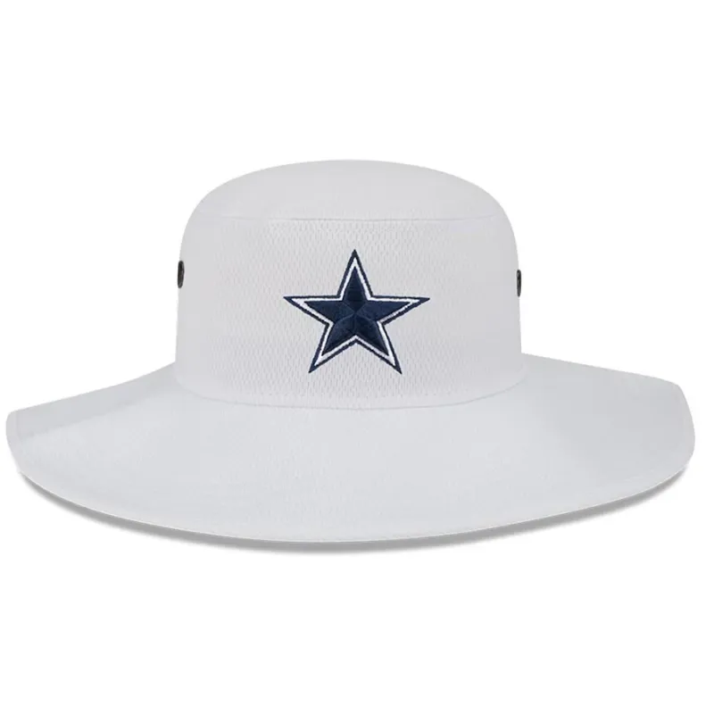 Dallas Cowboys Men’s New Era White NFL Training Camp Panama Bucket Hat Dallas Cowboys Men’s New Era White NFL Training Camp Panama Bucket Hat