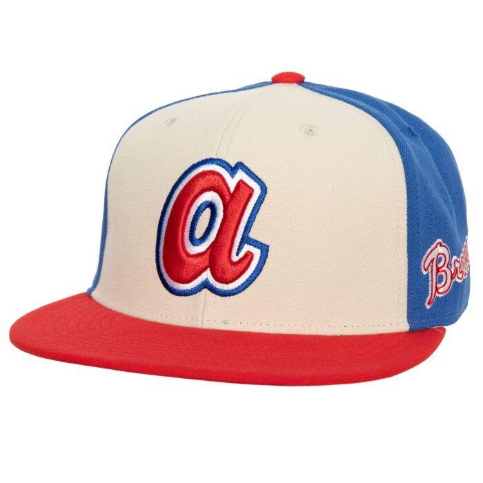 Atlanta Braves Men's Homefield Mitchell & Ness Fitted Hat Atlanta Braves Men's Homefield Mitchell & Ness Fitted Hat