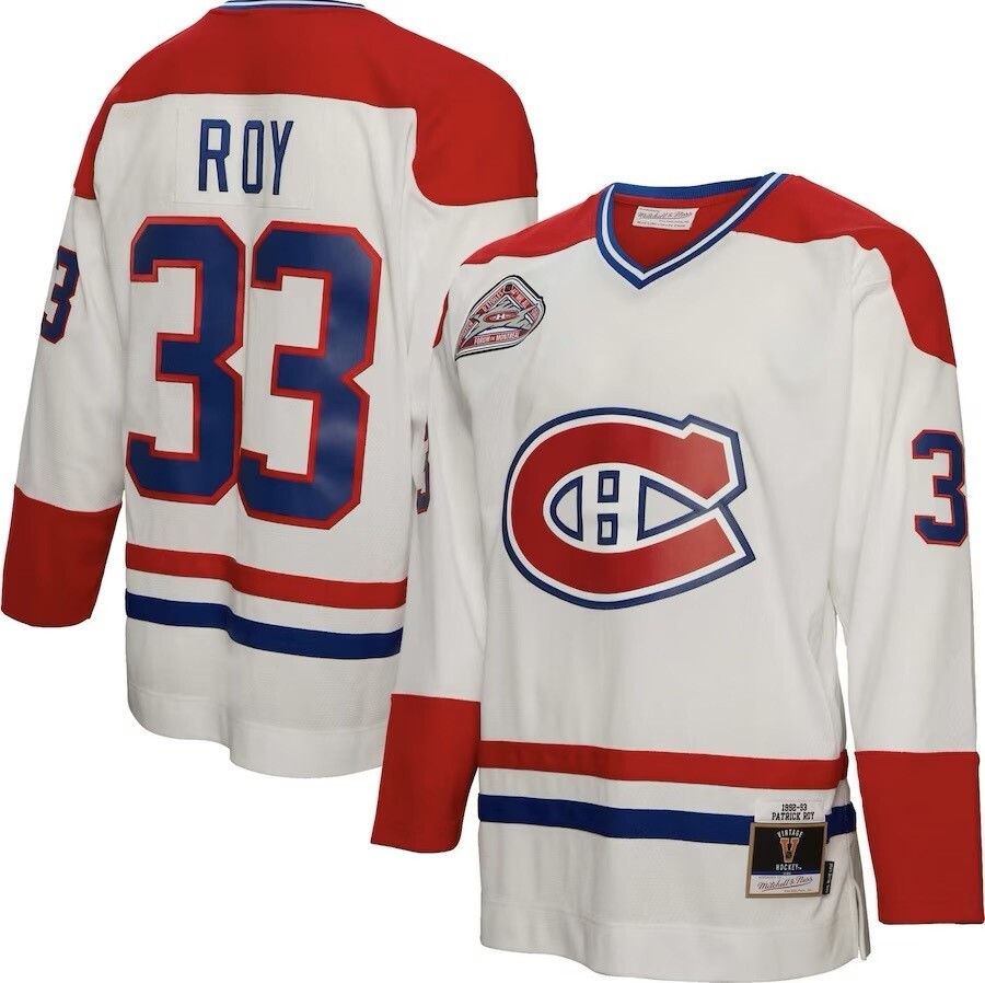 Montreal Canadiens Patrick Roy 1992-93 Men’s Mitchell & Ness Blue Line Player Jersey Montreal Canadiens Patrick Roy 1992-93 Men’s Mitchell & Ness Blue Line Player Jersey