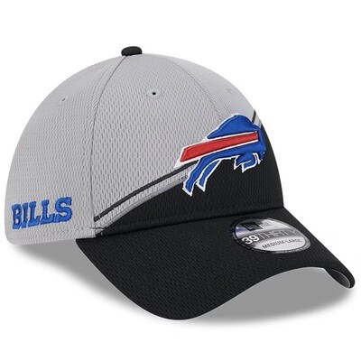 Buffalo Bills Men’s New Era Grey/Black Sideline 39THIRTY Flex Hat