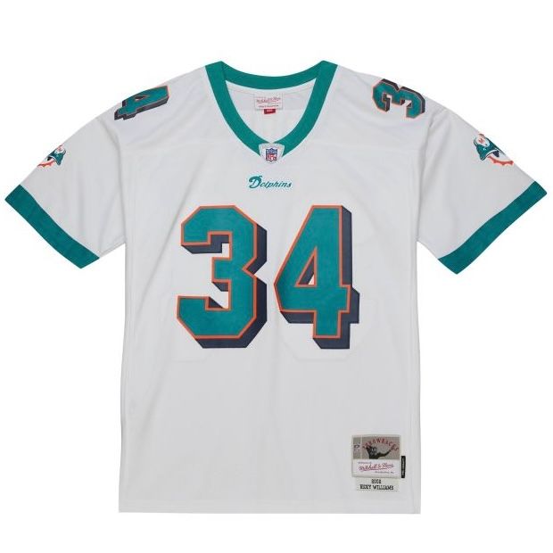 Miami Dolphins Ricky Williams 2002 White Men's Mitchell & Ness Legacy Jersey
