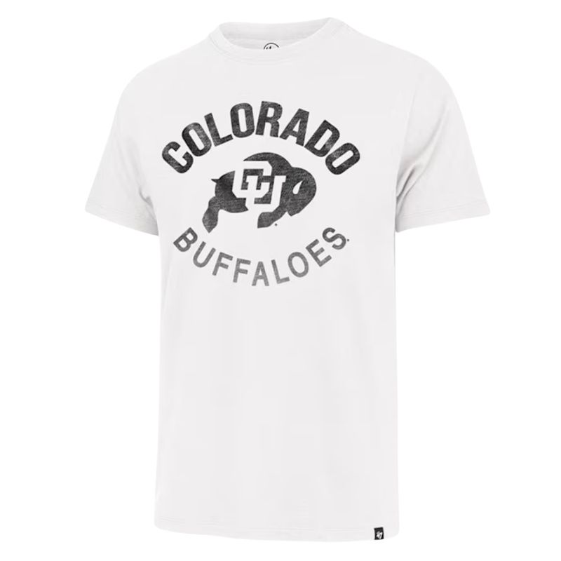Colorado Buffaloes Men's 47 Brand White Wash Lock Down Franklin T-Shirt Colorado Buffaloes Men's 47 Brand White Wash Lock Down Franklin T-Shirt