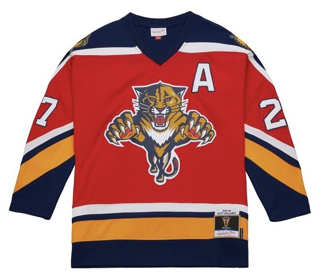 Florida Panthers Scott Mellanby 1995-96 Men’s Mitchell & Ness Blue Line Player Jersey