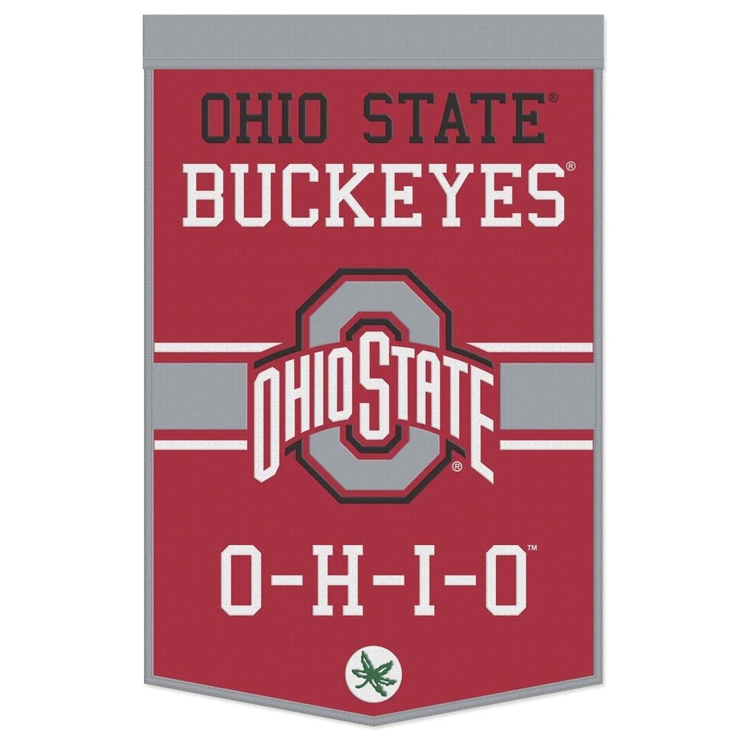 Ohio State Buckeyes O-H-I-O 24 x 38 Wool Banner Ohio State Buckeyes O-H-I-O 24 x 38 Wool Banner