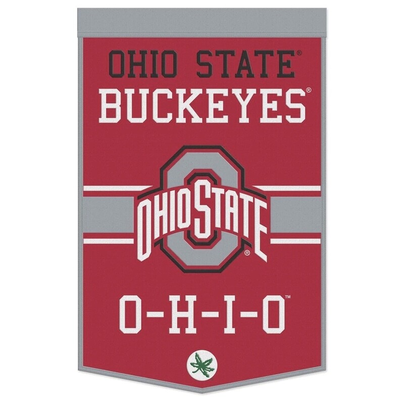 Ohio State Buckeyes O-H-I-O 24 x 38 Wool Banner Ohio State Buckeyes O-H-I-O 24 x 38 Wool Banner