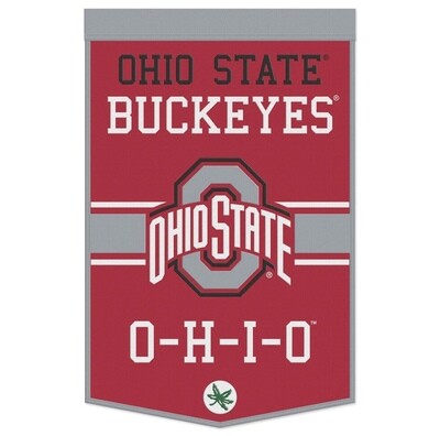 Ohio State Buckeyes O-H-I-O 24 x 38 Wool Banner Ohio State Buckeyes O-H-I-O 24 x 38 Wool Banner