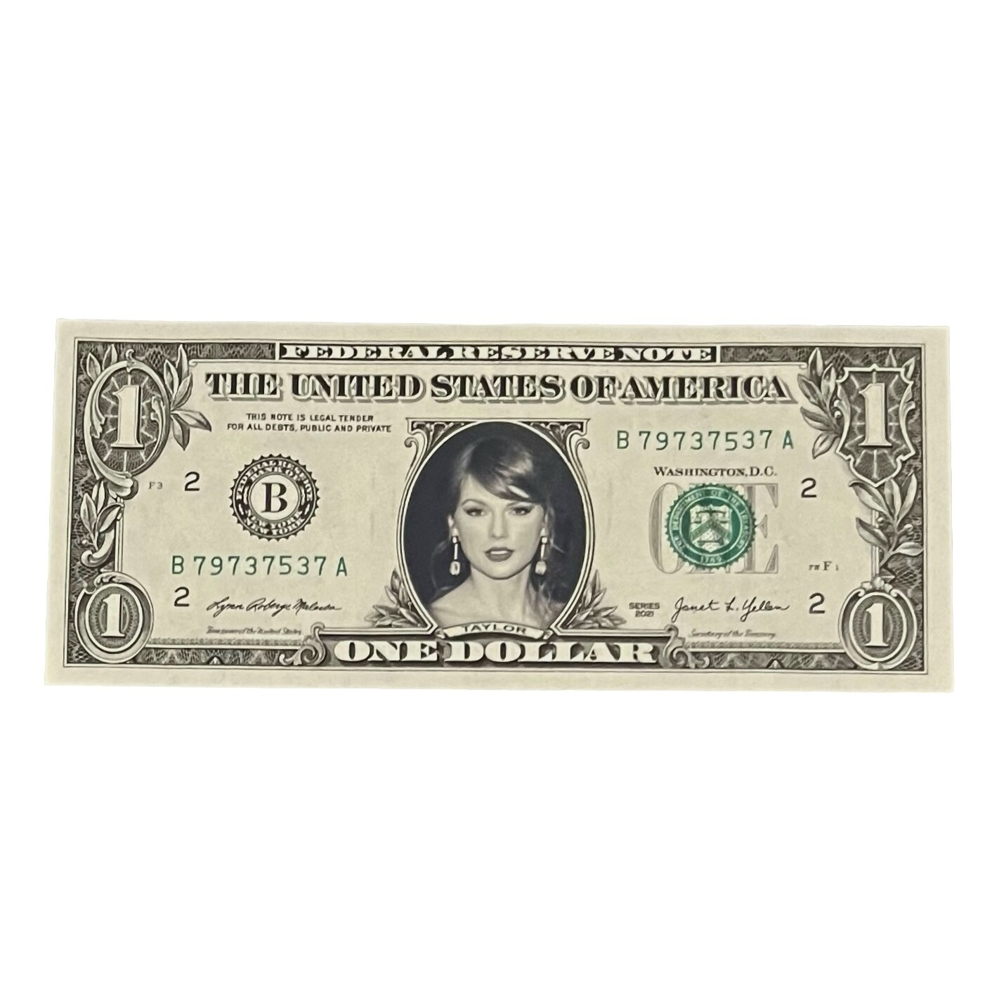 Taylor Swift Famous Face Dollar Bill Taylor Swift Famous Face Dollar Bill