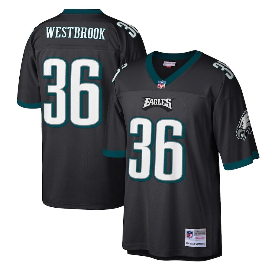 Philadelphia Eagles Brian Westbrook 2004 Men's Black Mitchell & Ness Legacy Jersey Philadelphia Eagles Brian Westbrook 2004 Men's Black Mitchell & Ness Legacy Jersey