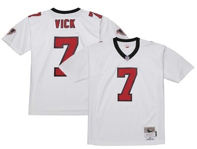 Atlanta Falcons Michael Vick 2001 White Mitchell & Ness Men's Legacy Jersey Atlanta Falcons Michael Vick 2001 White Mitchell & Ness Men's Legacy Jersey