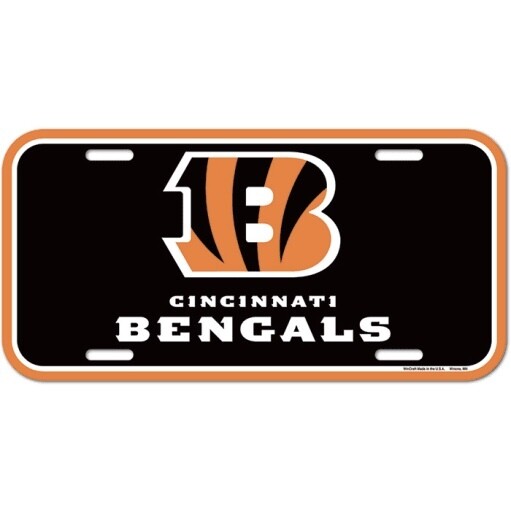 Cincinnati Bengals Plastic License Plate