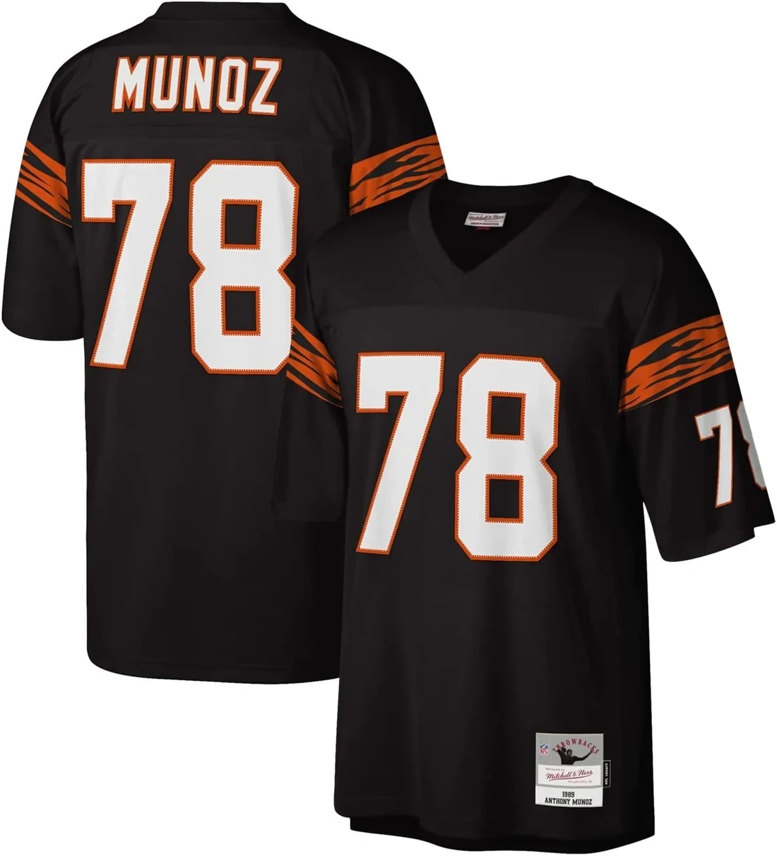 Cincinnati Bengals Anthony Munoz 1989 Men's Black Mitchell & Ness Legacy Jersey Cincinnati Bengals Anthony Munoz 1989 Men's Black Mitchell & Ness Legacy Jersey