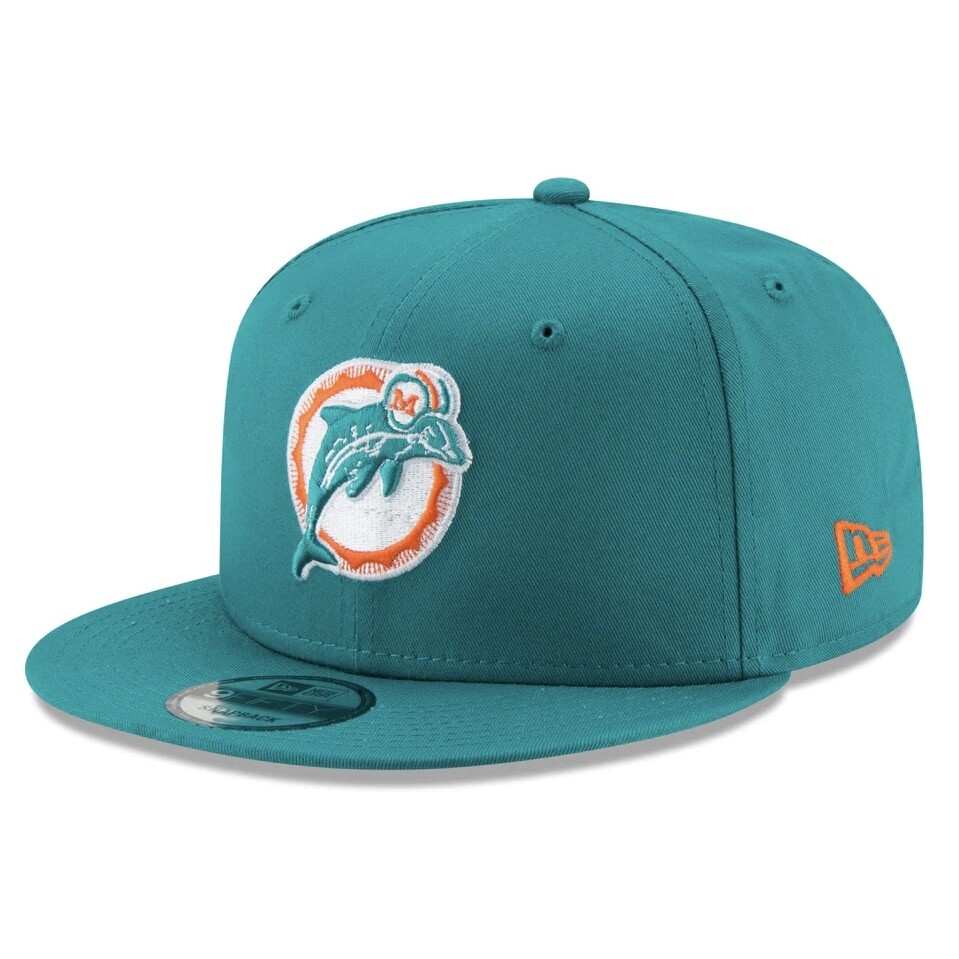 Miami Dolphins Men's Retro New Era 9Fifty Basic Snapback Hat Miami Dolphins Men's Retro New Era 9Fifty Basic Snapback Hat