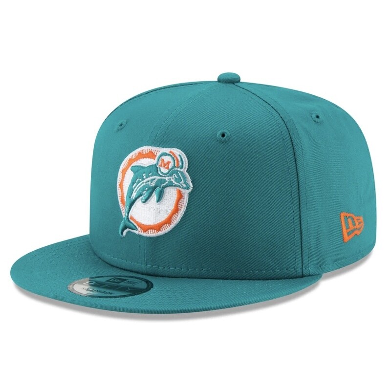 Miami Dolphins Men's Retro New Era 9Fifty Basic Snapback Hat Miami Dolphins Men's Retro New Era 9Fifty Basic Snapback Hat