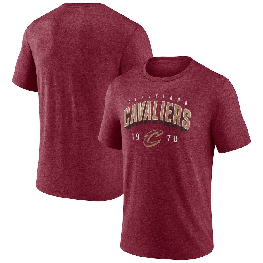 Cleveland Cavaliers Men's Maroon Fanatics Backboard Tri-Blend T-Shirt Cleveland Cavaliers Men's Maroon Fanatics Backboard Tri-Blend T-Shirt