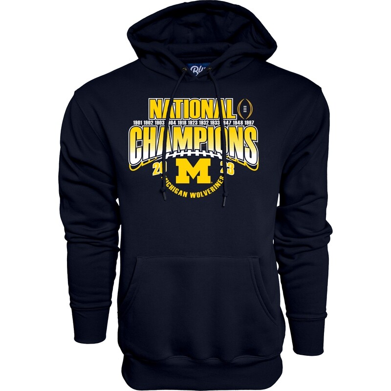 Michigan Wolverines Men's 2023 National Champions Navy Blue Hoodie
