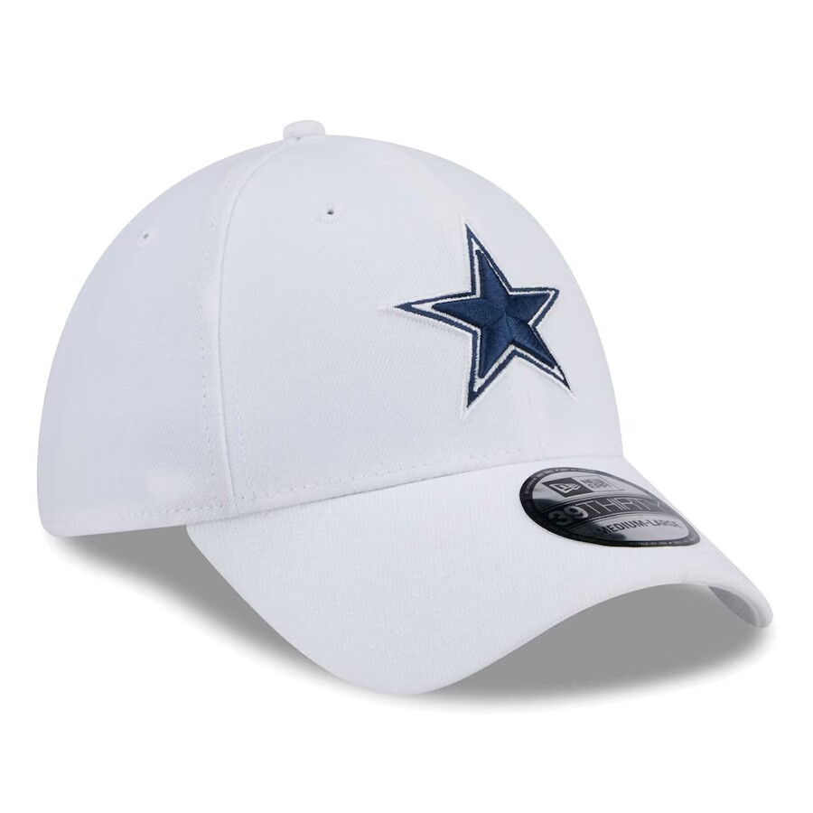 Dallas Cowboys Men's White New Era 39THIRTY Flex Fit Hat Dallas Cowboys Men's White New Era 39THIRTY Flex Fit Hat