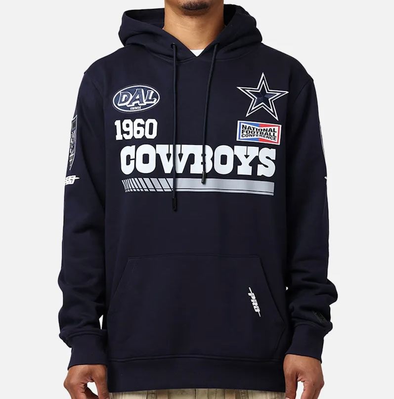 Dallas Cowboys Men's Blue Pro Standard Fast Lane Hoodie Dallas Cowboys Men's Blue Pro Standard Fast Lane Hoodie