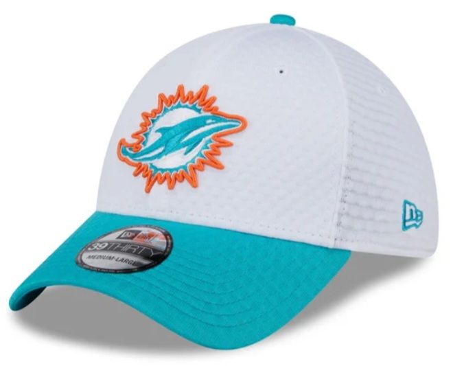 Miami Dolphins Men's White New Era 39Thirty Training Hat