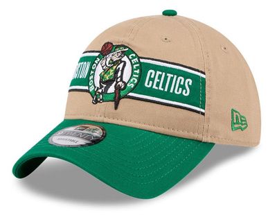 Boston Celtics Men's Tan/Kelly Green New Era 9Twenty NBA Draft Adjustable Hat