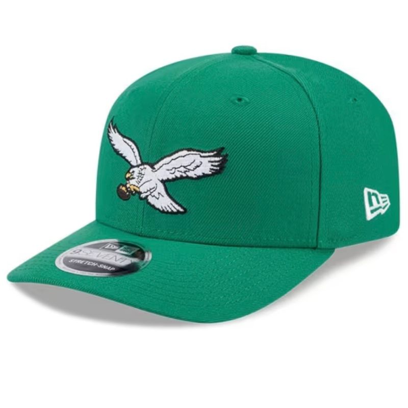 Philadelphia Eagles Men's Green Retro New Era NFL 9Seventy Stretch-Snap Hat Philadelphia Eagles Men's Green Retro New Era NFL 9Seventy Stretch-Snap Hat