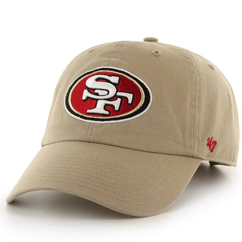 San Francisco 49ers Men’s Khaki 47 Brand Clean Up Adjustable Hat