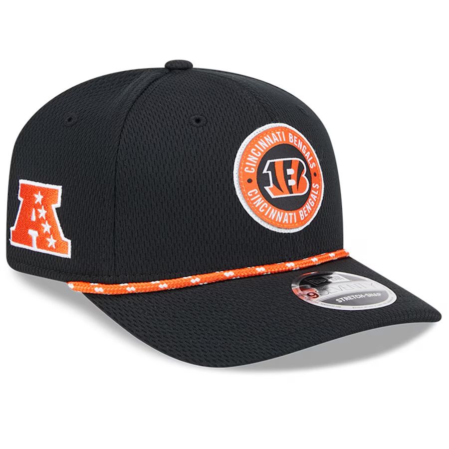Cincinnati Bengals Men's New Era Black Sideline 9SEVENTY Stretch-Snap Hat Cincinnati Bengals Men's New Era Black Sideline 9SEVENTY Stretch-Snap Hat