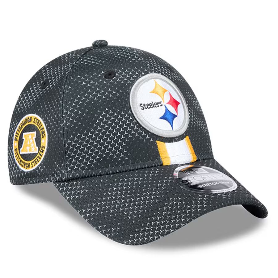 Pittsburgh Steelers Men's Black New Era Sideline 9FORTY Stretch-Snap Hat