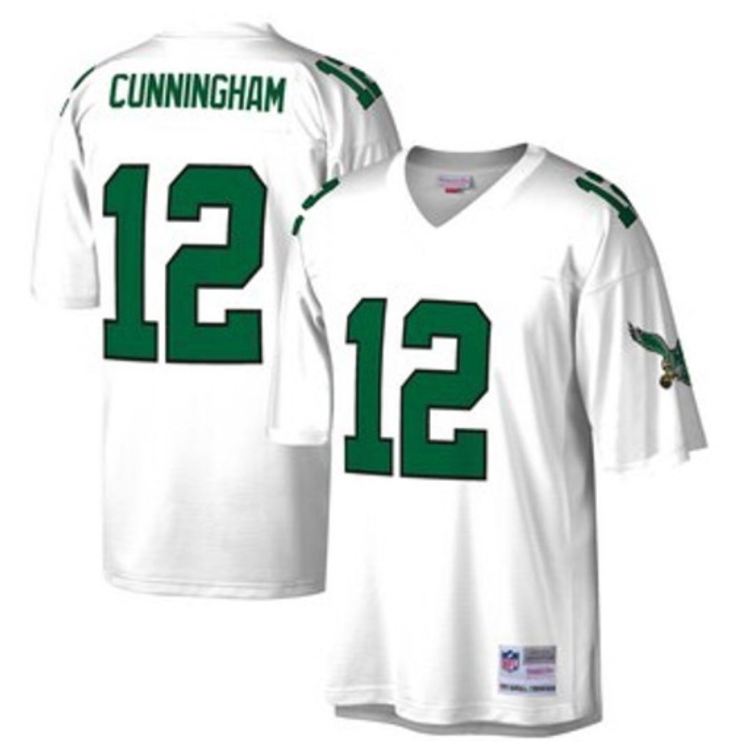 Philadelphia Eagles Randall Cunningham 1990 Men's White Mitchell & Ness Legacy Jersey Philadelphia Eagles Randall Cunningham 1990 Men's White Mitchell & Ness Legacy Jersey