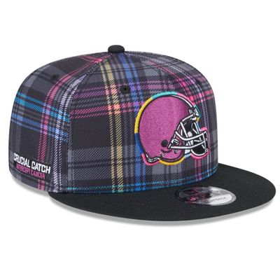Cleveland Browns Men’s Black New Era NFL Crucial Catch Plaid 9FIFTY Snapback Hat