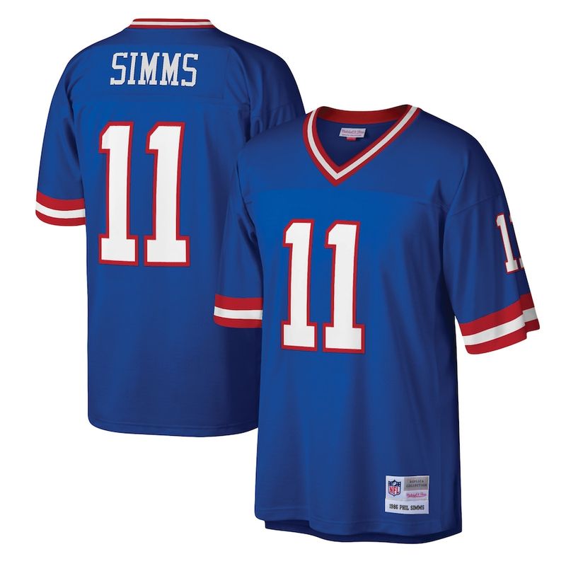 New York Giants Phil Simms 1986 Blue Mitchell & Ness Men's Legacy Jersey New York Giants Phil Simms 1986 Blue Mitchell & Ness Men's Legacy Jersey