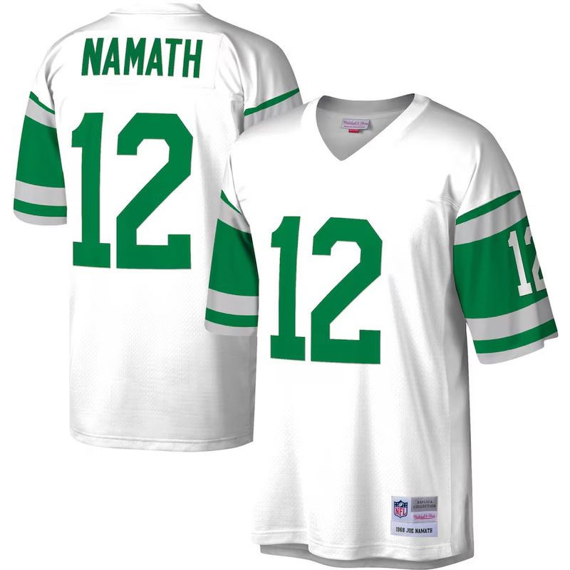 New York Jets Joe Namath 1968 White Throwback Mitchell & Ness Men's Legacy Jersey New York Jets Joe Namath 1968 White Throwback Mitchell & Ness Men's Legacy Jersey