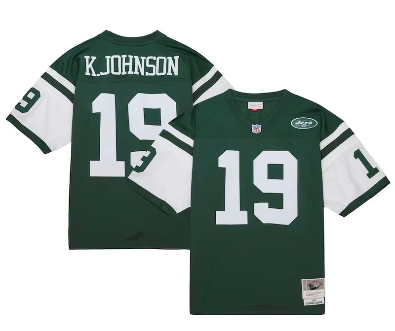 New York Jets Keyshawn Johnson 1998 Green Throwback Mitchell & Ness Men's Legacy Jersey New York Jets Keyshawn Johnson 1998 Green Throwback Mitchell & Ness Men's Legacy Jersey